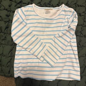 Beaufort Bonnet Girls Plain Jayne Long Sleeve Play Shirt in Brookline Blue